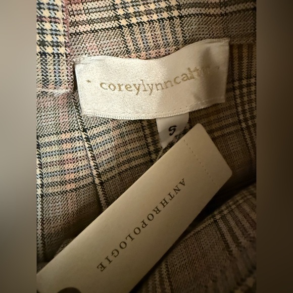 NWT Anthropologie Corey Lynn Calter Pleated Wide-Leg Plaid Trousers Pants Size S - Picture 14 of 16